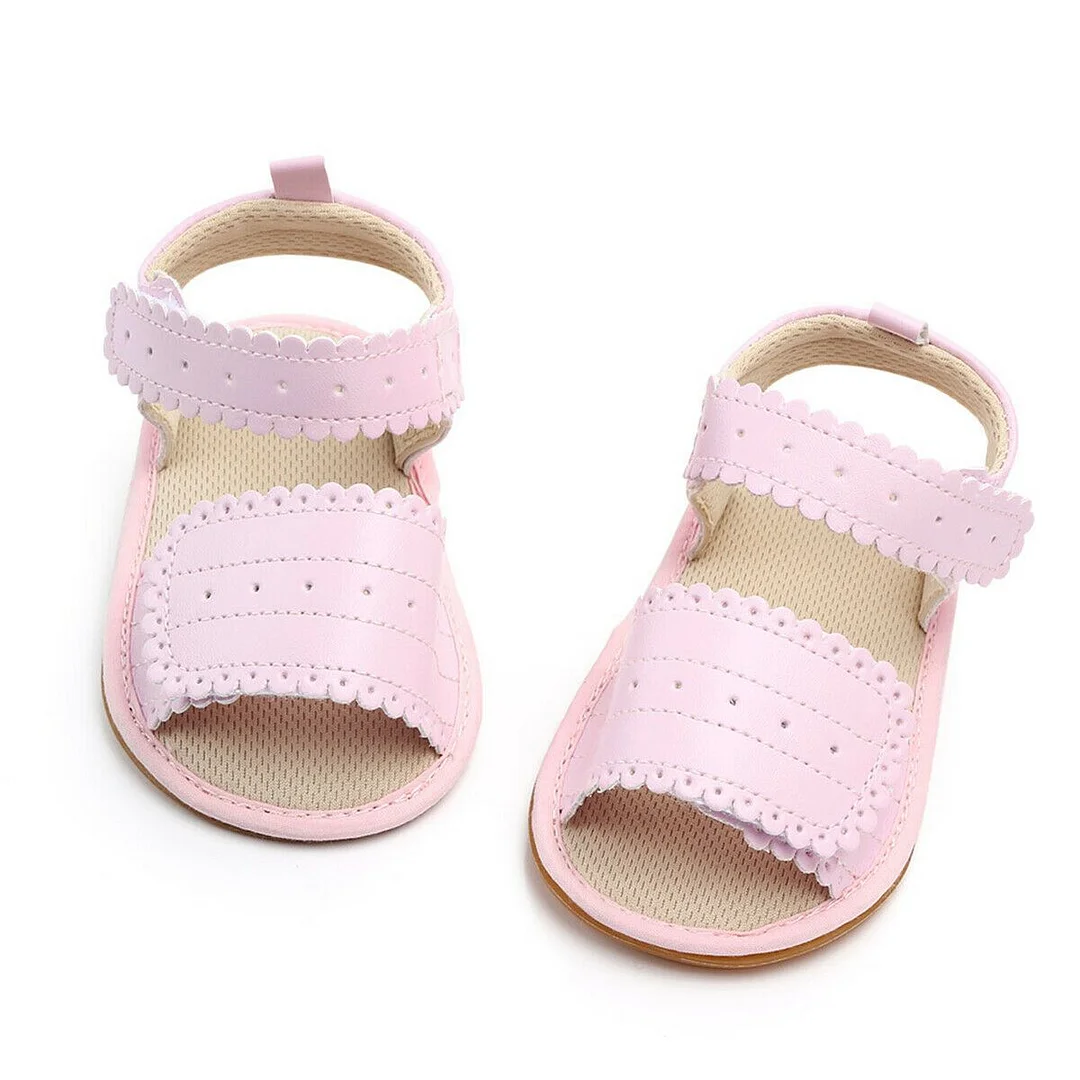 2019 Baby Sandals Clogs Infant Newborn Baby Girls Soft Sole Sandals Toddlers Summer Sandal Hollow Out Solid Crib Shoes 0-12M