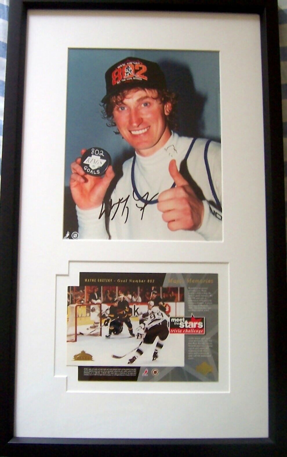 Wayne Gretzky autographed Goal 802 LA Kings 8x10 Photo Poster painting framed with UD jumbo card