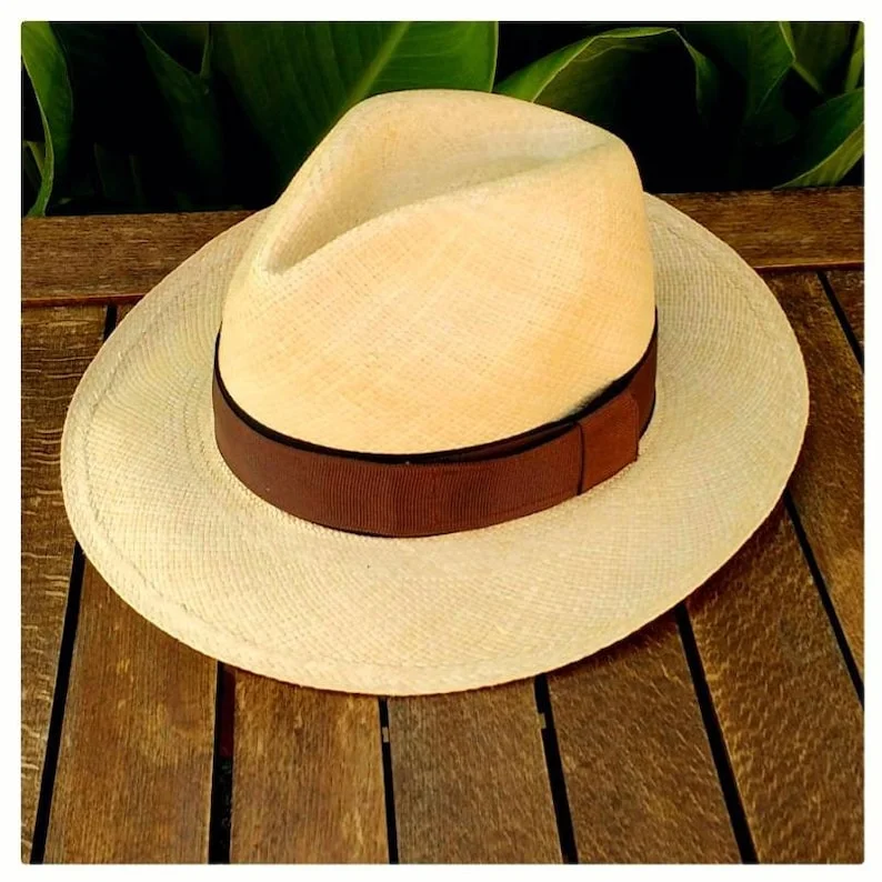 Genuine Ecuadorian Natural Panama Hat with Handmade Removable