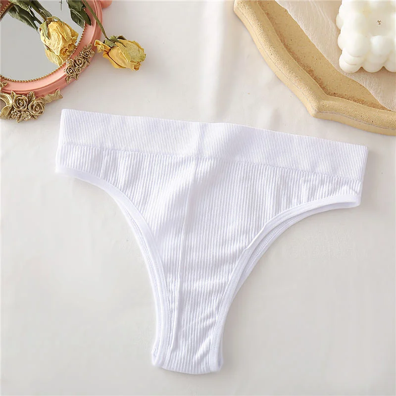 1/2PCS Thong Panties Sexy Underwear for Women G-String Female Underpants Solid Color Briefs Girls Seamless Intimates Lingerie