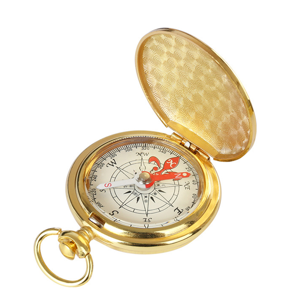 

Portable Flip Cover Pocket Watch Compass Camping Hiking Boating Compass, Silver, 501 Original