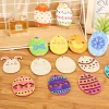 10 pi&egrave;ces Oeufs d&eacute;coup&eacute;s en bois bricolage d&eacute;coration &agrave; suspendre de P&acirc;ques