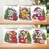 6Pcs Diamond Painting Xmas Animals Greeting Card for Holiday Party Favors