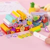 Lovely Cartoon Candy Erasers 6in1 Set for Kids Student Class Reward Office Exam Stationery Gift