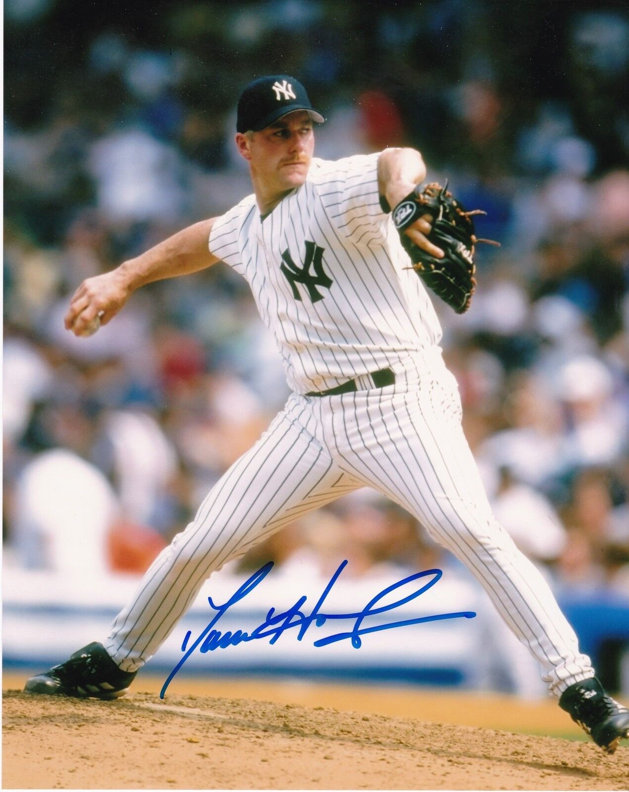 DARREN HOLMES NEW YORK YANKEES ACTION SIGNED 8x10