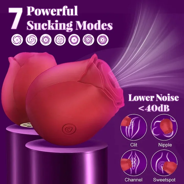 Rose Toys Quiet Waterproof Women Sucking Rose