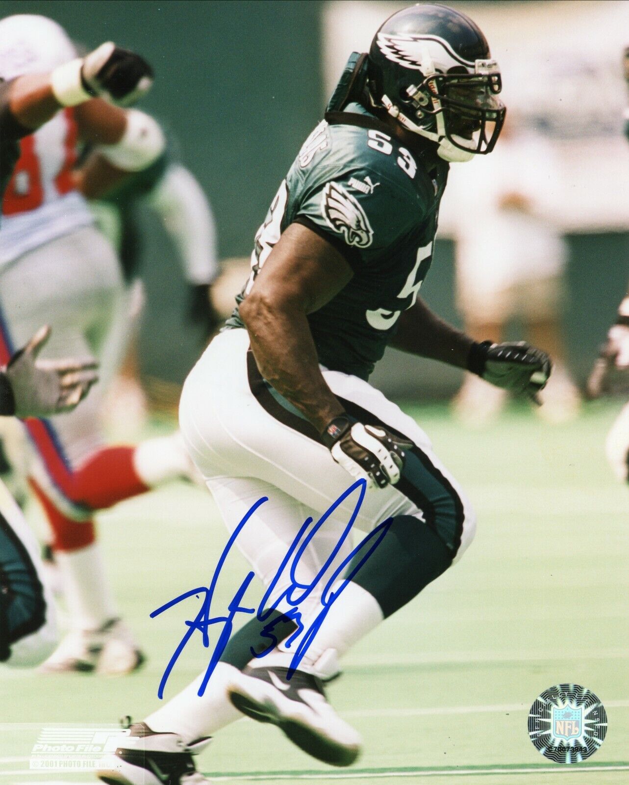 Hugh Douglas Philadelphia Eagles Signed Autographed 8x10 Glossy Photo Poster painting COA