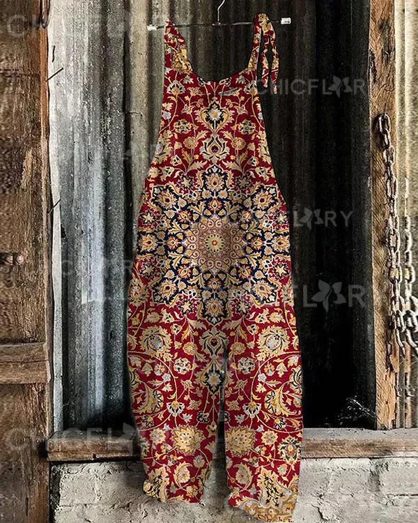 Women's  Mandala Print Loose Casual Jumpsuit
