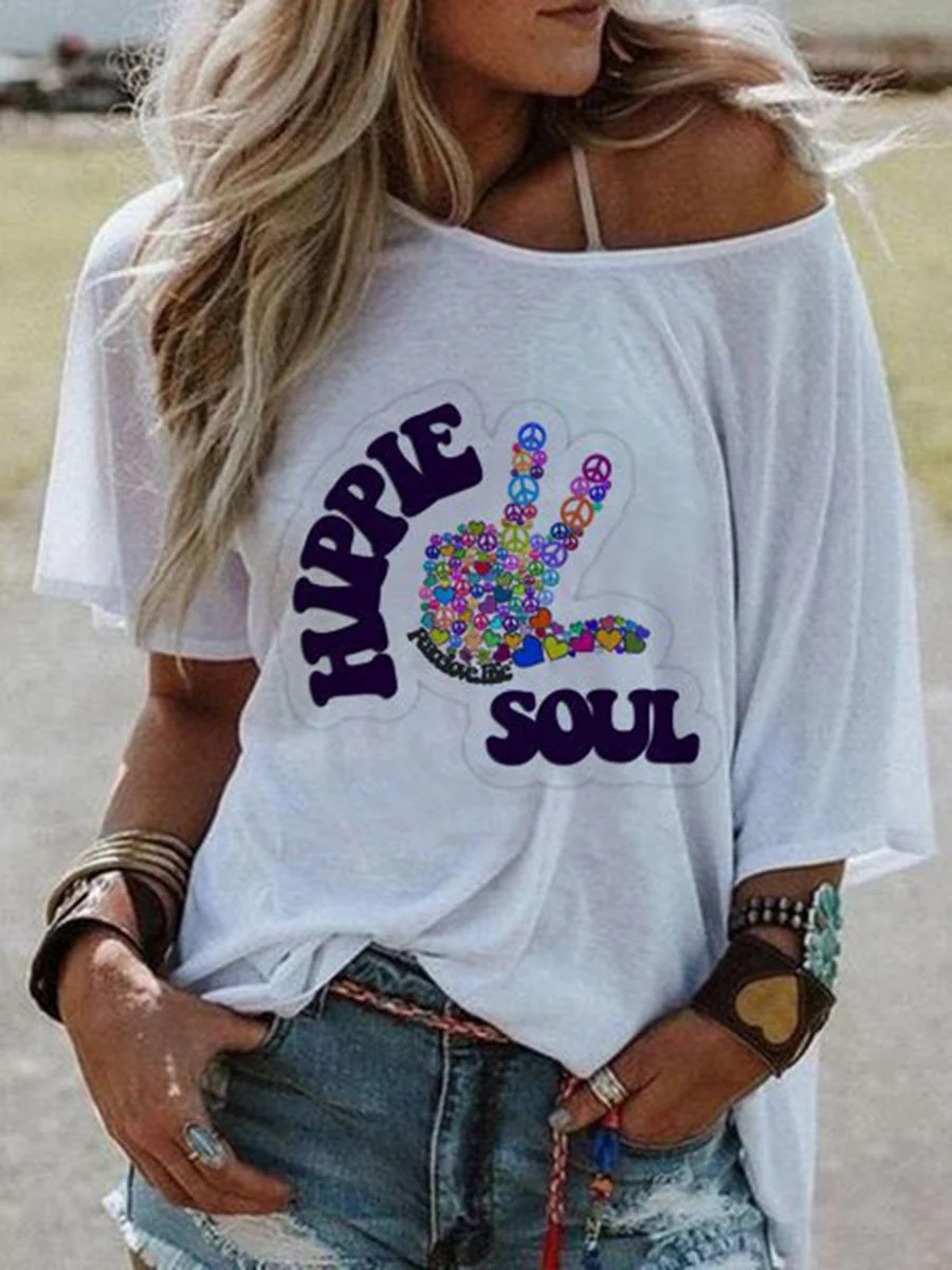 Hippie Soul One Shoulder T-shirt