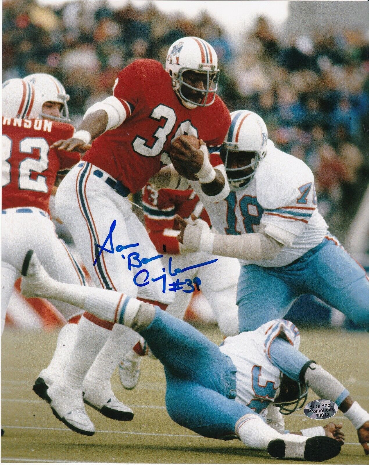 SAM CUNNINGHAM NEW ENGLAND PATRIOTS ACTION SIGNED 8x10