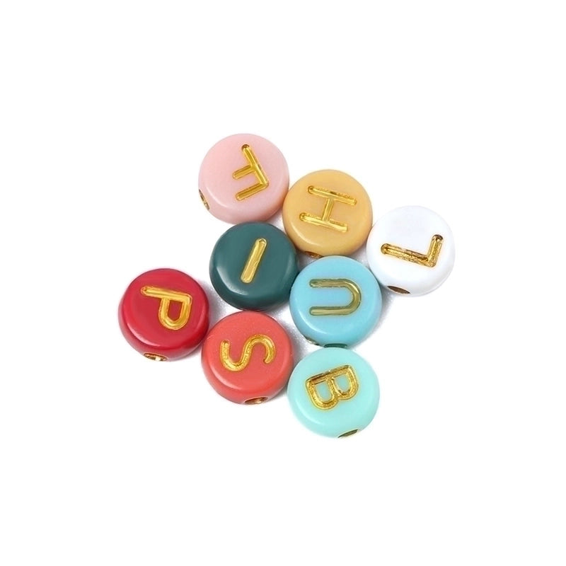 100 4 * 7mm Hole Under 1mm Arylic Letter Beads3