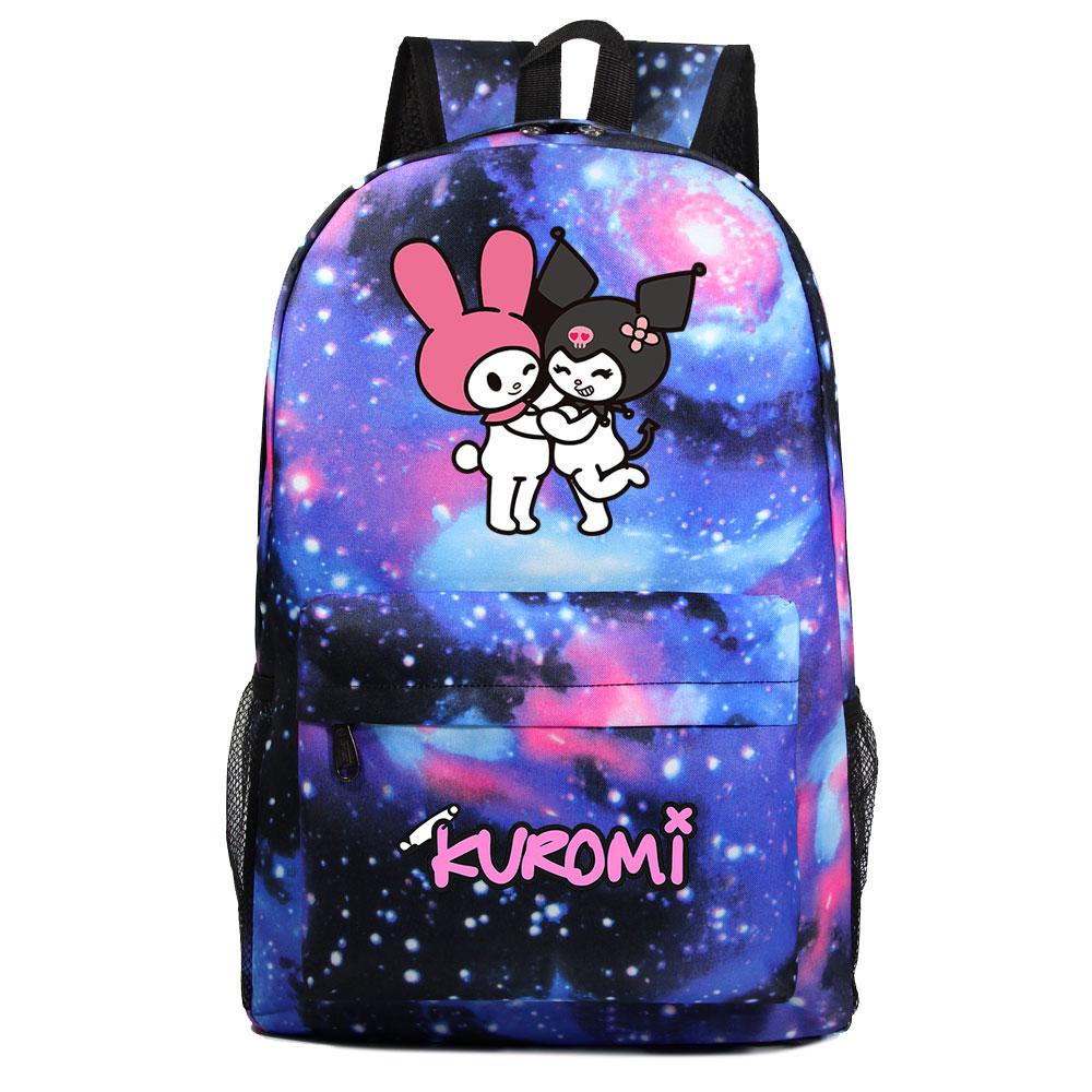 Mayoulove Kuromi Backpack Large Capacity Cute Design for School and Outdoor Activities-Mayoulove