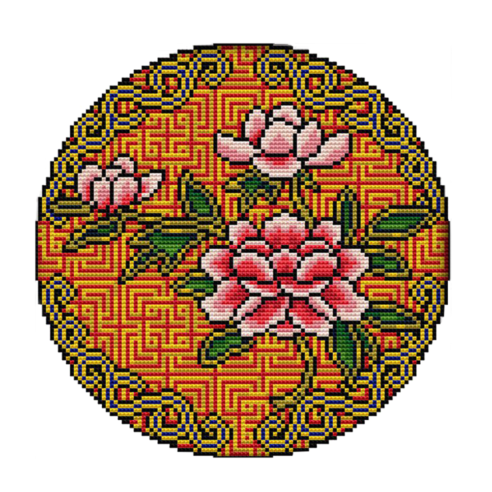 

26*26CM - 14CT Stamped Cross Stitch-Flowers Series, 501 Original