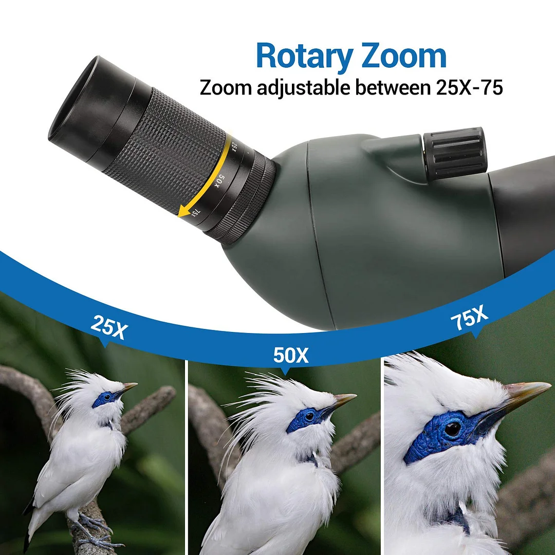 BEBANG Spotting Scope, 25-75x100 Spotting Scope with Tripod and Phone Adapter, Waterproof Spotting Scope for Bird Watching, Target Shooting, Hunting