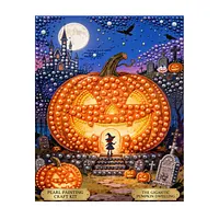 Giant Jack O Lantern Moonlit Town - Pearls Painting