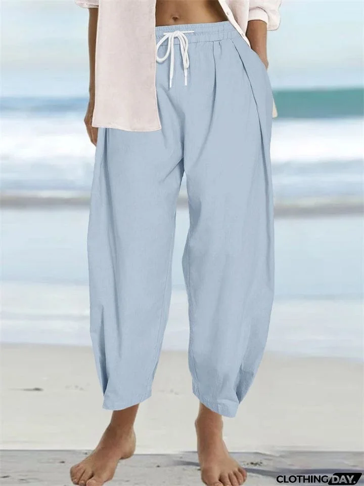 Ladies Casual Plus Size Loose-fitting Beach Pants