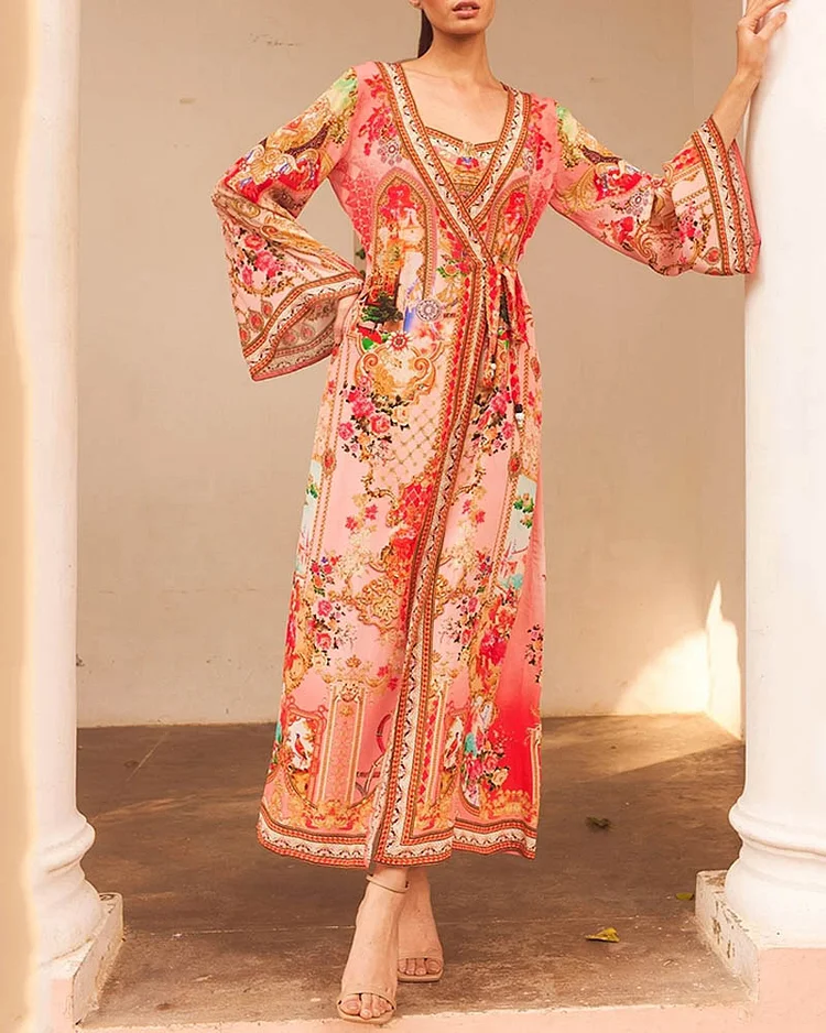 Women's Fashion Printed Long Sleeve Dress