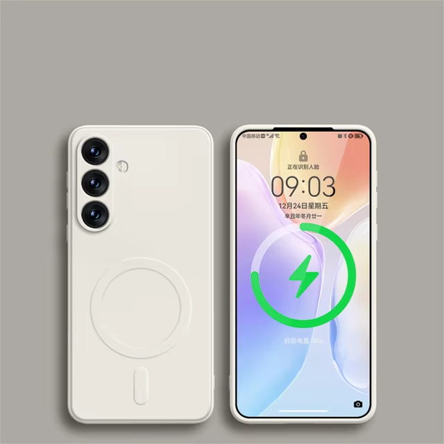 Square Liquid Silicone Magnetic Wireless Charge Shockproof Case