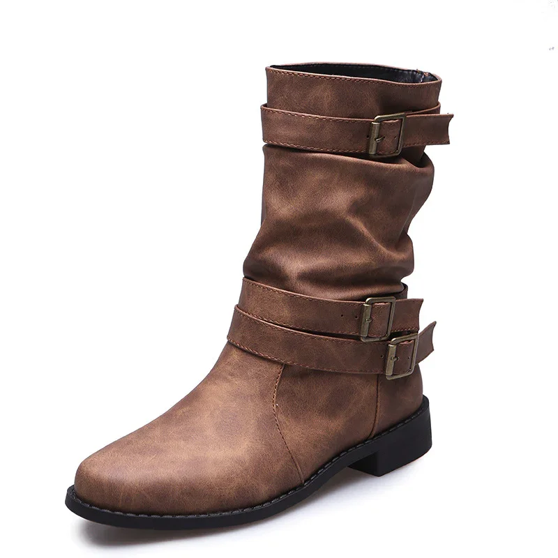Women's Flat Heel Casual Vintage Boots