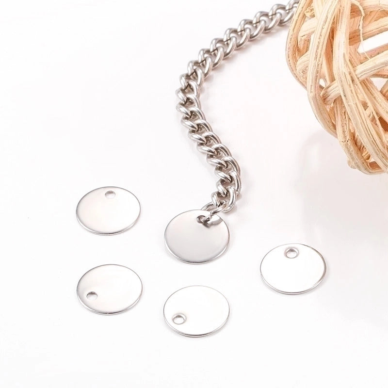 100 PCS/Package Diameter 6 Mm Diameter 8mm Stainless Steel Solid Color Polished Pendant