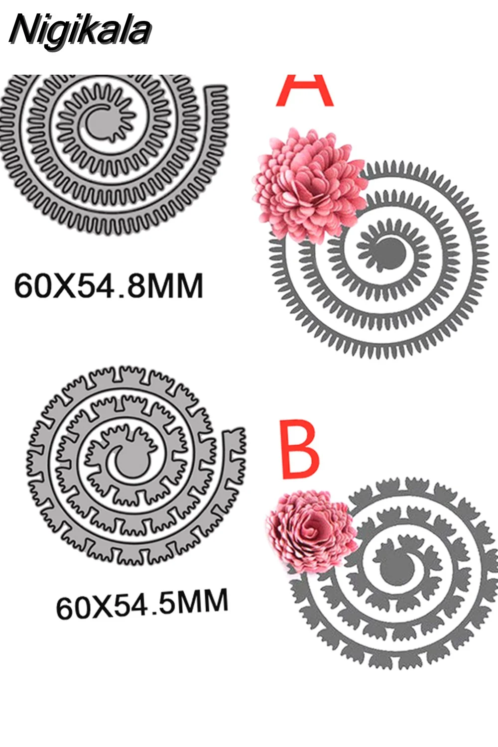 Nigikala Spiral Flower Garland Metal Cutting Dies for DIY Scrapbooking Album Decorative Crafts Embossing Paper Cards Making 2023 New