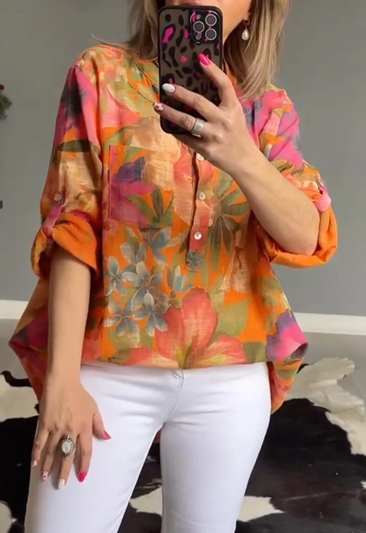 V-neck Printed Top
