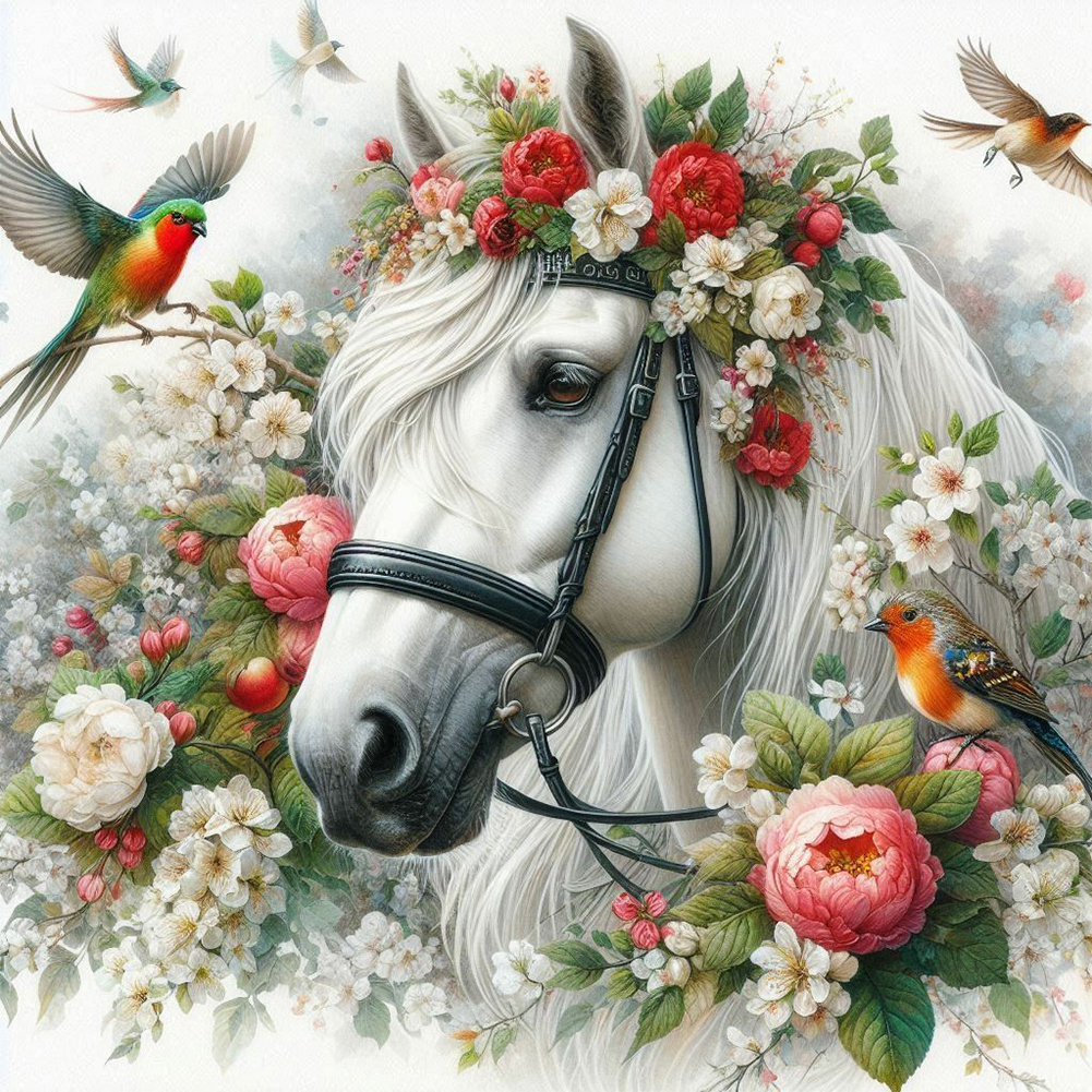 Horse 40*40cm(canvas) full round drill diamond painting