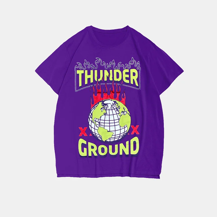 Plus Size Purple Thunder Ground T-Shirt