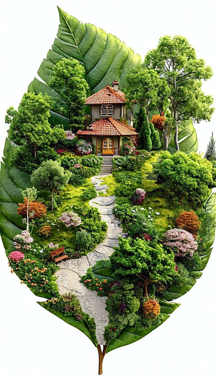 Partial AB Drill - Four Seasons Leaf Scenery  - Full Round Drill Diamond Painting40*70CM(Canvas)