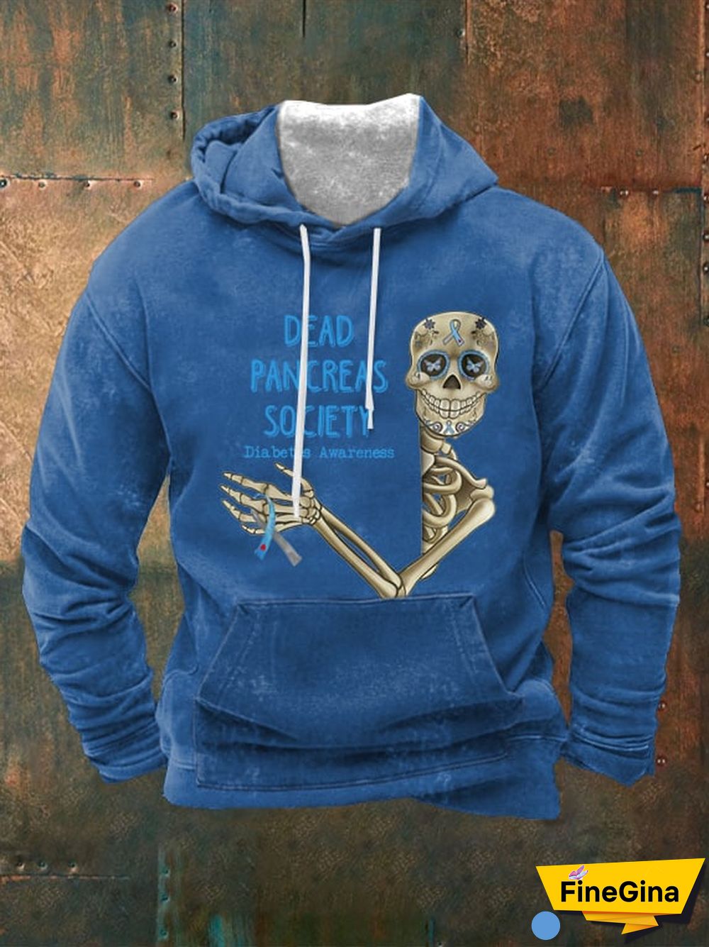 Men's Dead Pancreas Society Diabetes Awareness Print Hoodie
