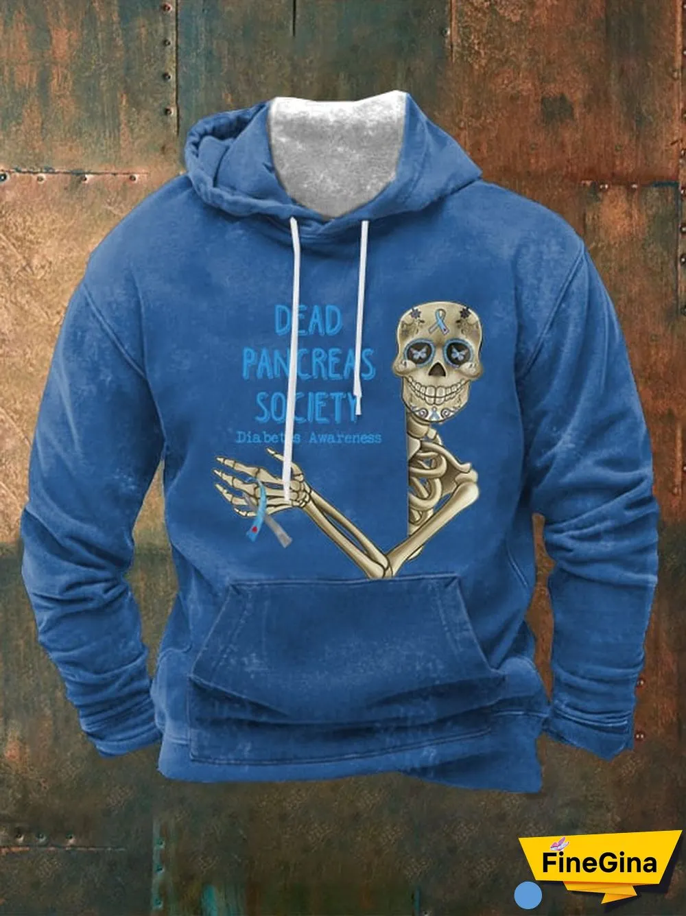 Men's Dead Pancreas Society Diabetes Awareness Print Hoodie