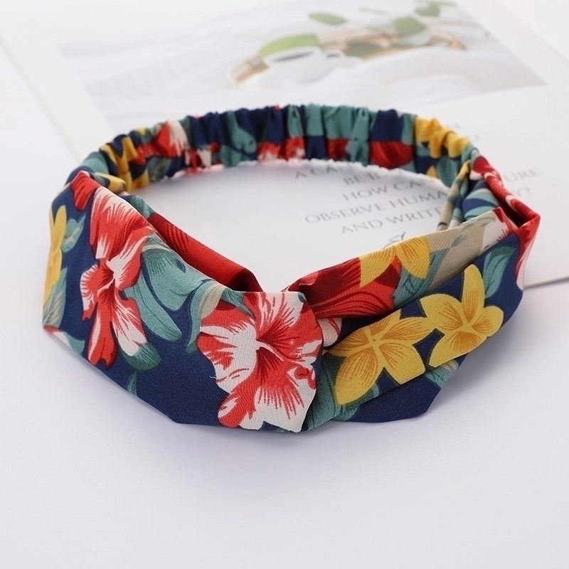 Women’s Lady Polka Dots Flower Cloth Hair Band