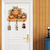 Wooden Halloween Pumpkin Cat 3 Hooks Diamond Painting Hook Rail DIY Crafts Decor