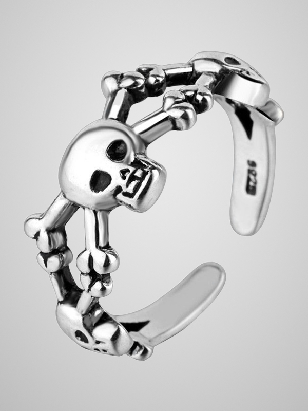 Vintage Cutout Skull Ring