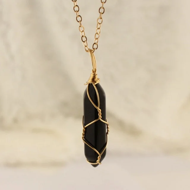 Buzzdaisy 1pc Crystal Necklace Natural Stone Healing Necklace