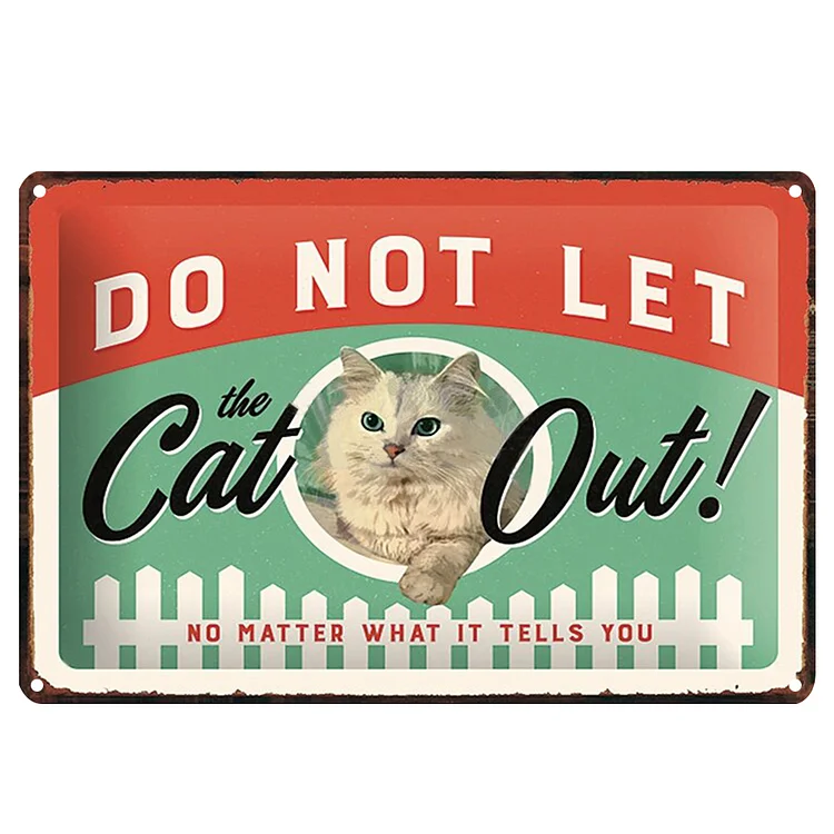 Beware Cat on Duty - Vintage Tin Signs/Wooden Signs - 7.9x11.8in & 11.8x15.7in
