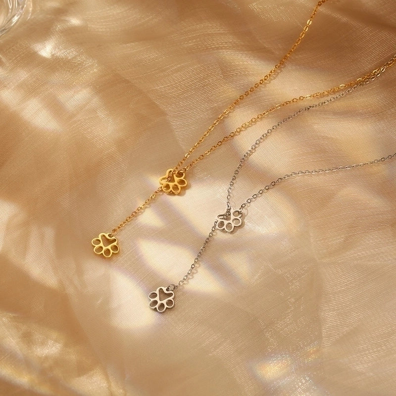 304 Stainless Steel 18K Gold Plated IG Style Classic Style Commute Plating Animal Heart Shape Feather Pendant Necklace