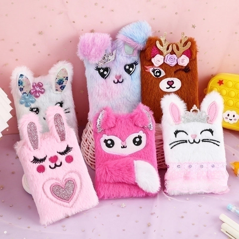 Cute Cartoon Rabbit Plush Portable Mini Pocket Notebook