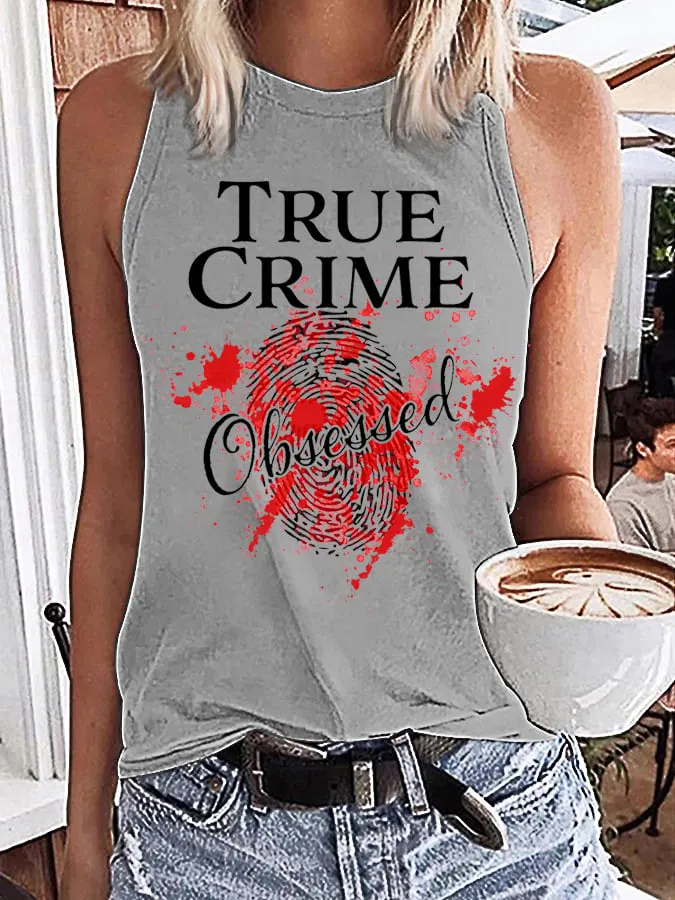 Women's True Crime Obsessed Print Tank Top