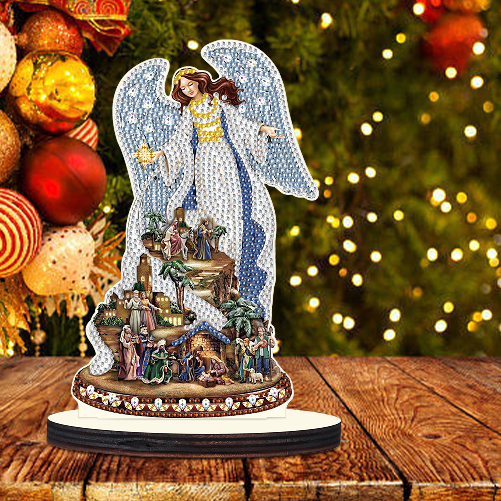 DIY Christmas Angel Desktop Diamond Painting Ornament