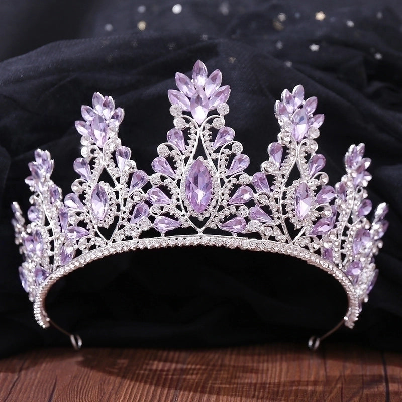 Baroque Style Crown Alloy Inlay Rhinestones Crown 1 Piece