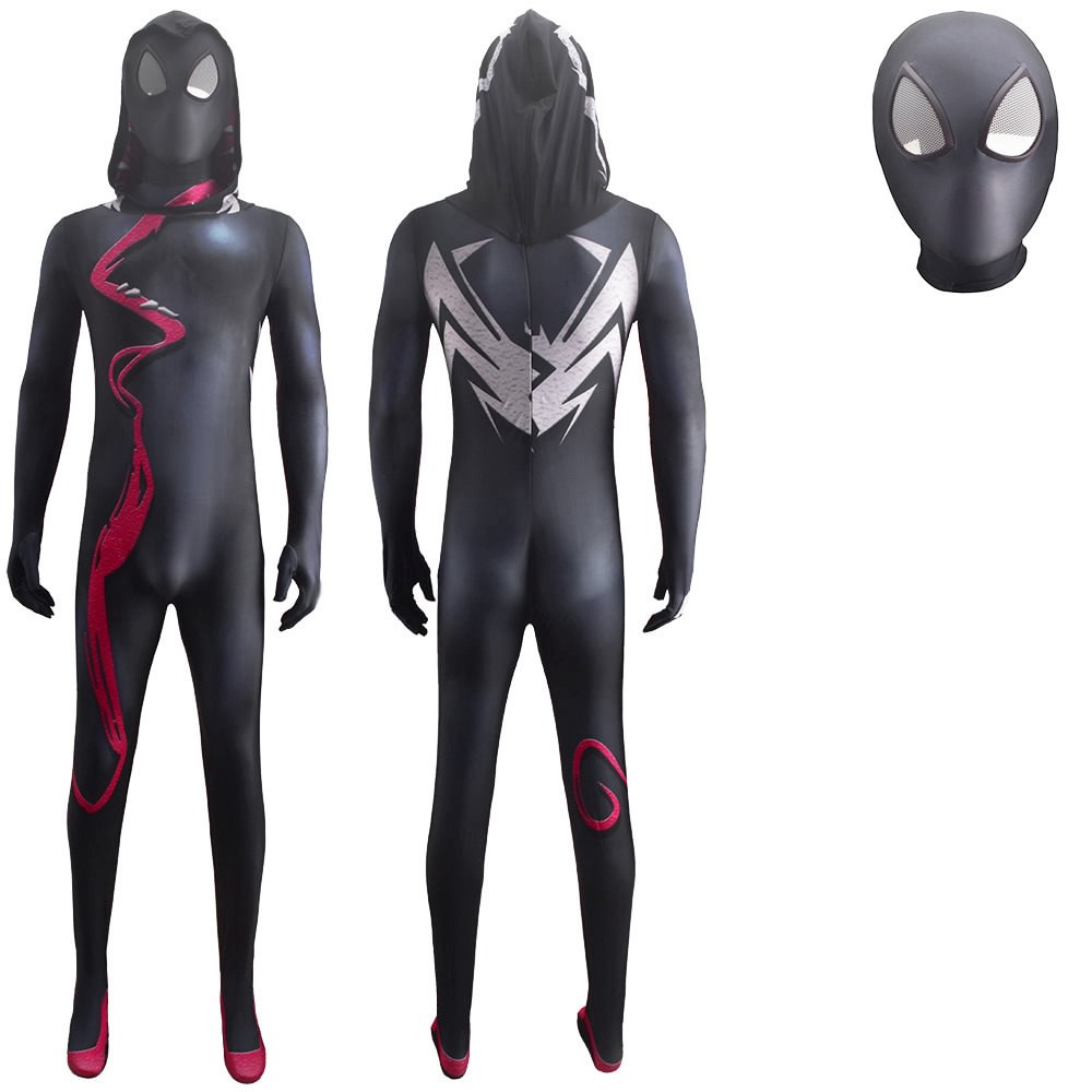 Spider-Man NEW GWENOM cosplay costume Zentai dark hooded jumpsuit Stage costume Halloween costume-Pajamasbuy