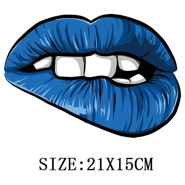 Beautiful Lip Thermal Stickers On T-shirt DIY Washable Patches On Clothes Sex Design  Iron On Transfers On Hoodies Bag Appliqued