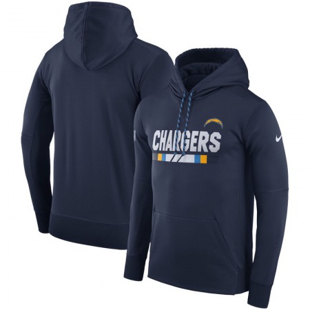 Men's Los Angeles Chargers  Navy Sideline Team Name Performance Pullover Hoodie