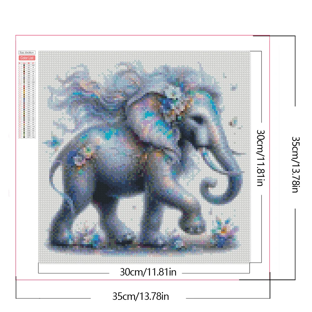 Diamond Painting - Full Square Drill - Elephant(Canvas|35*35cm)
