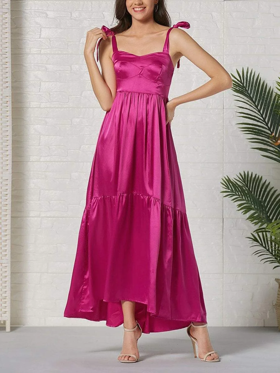 Elegant Solid Satin Slip Dress