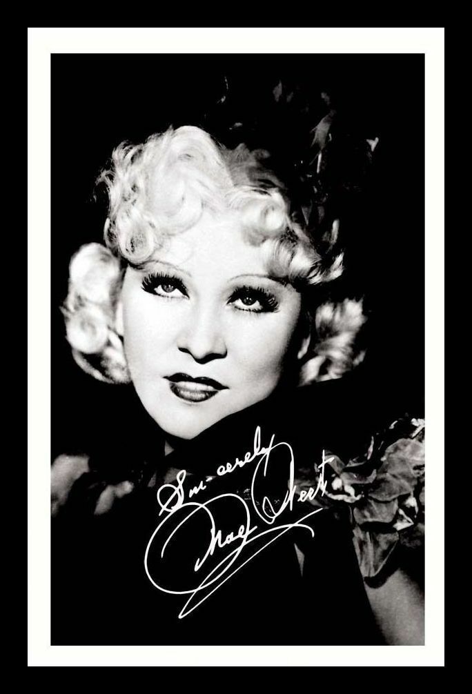 Mae West Autograph Signed & Framed Photo Poster painting