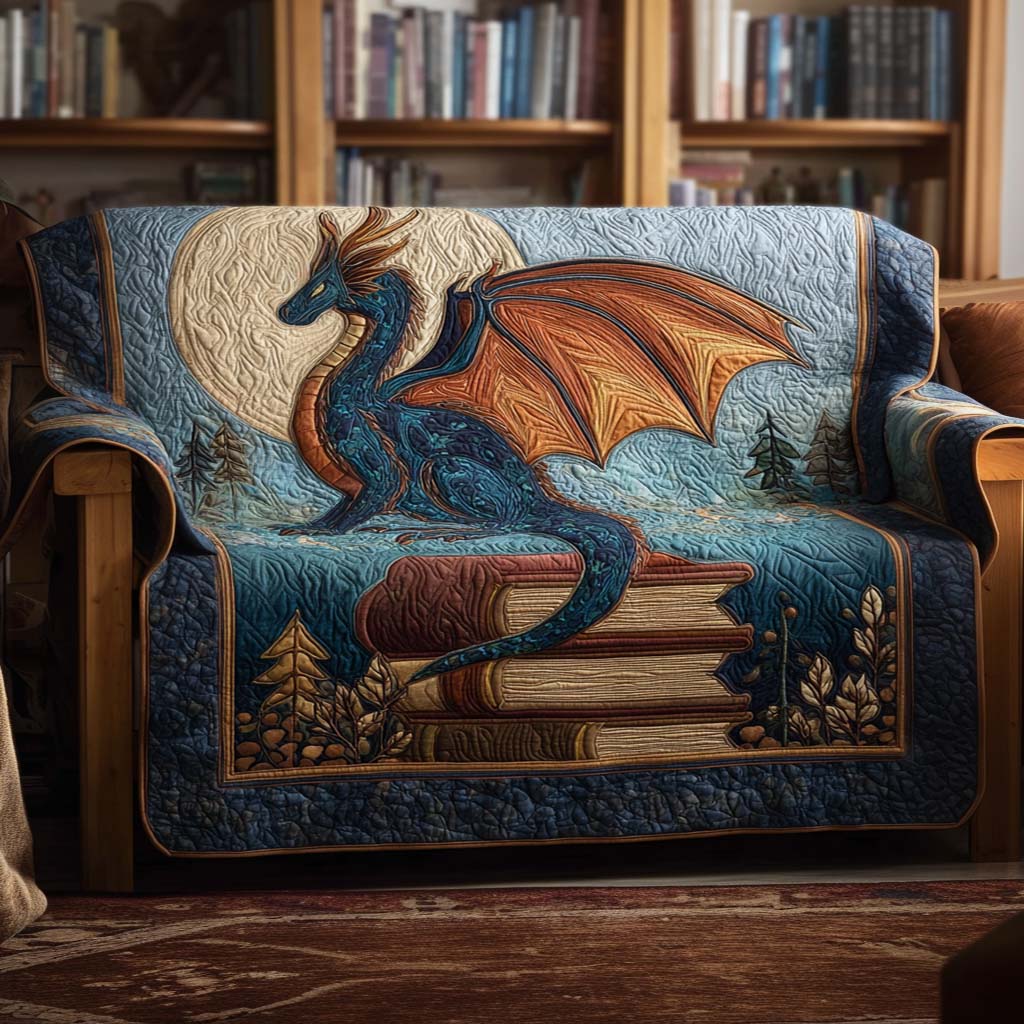 Dragon Gold Hoard Quilted Sofa Cover NCU0NT11176 everthome