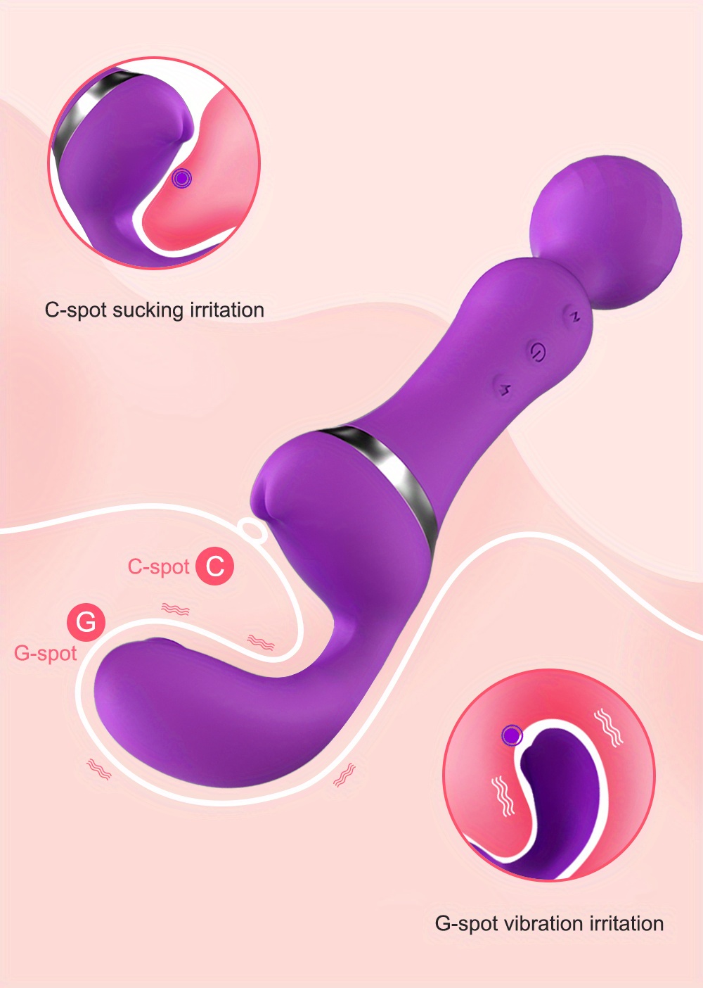 Double Head G Spot Vibrator with 10 Vibration Modes