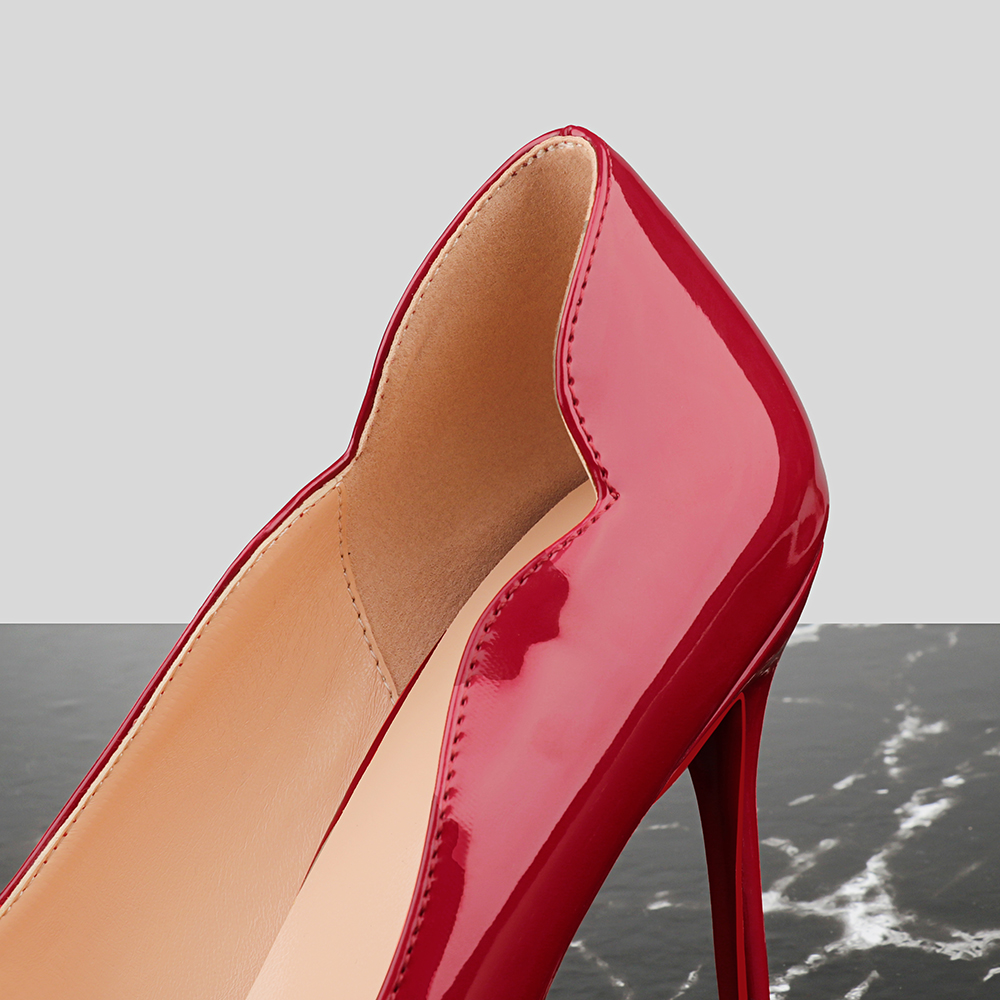 100mm /3.94 Inch Women's High Heels for Party Patent Leather Red Bottom Pumps